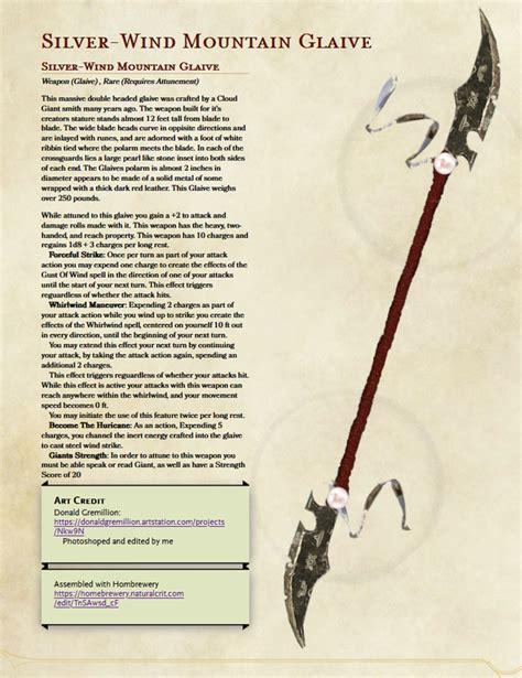 A Glaive, without any modification, is an excellent substitute for a War Scythe&39;s stats. . Glaive 5e reddit